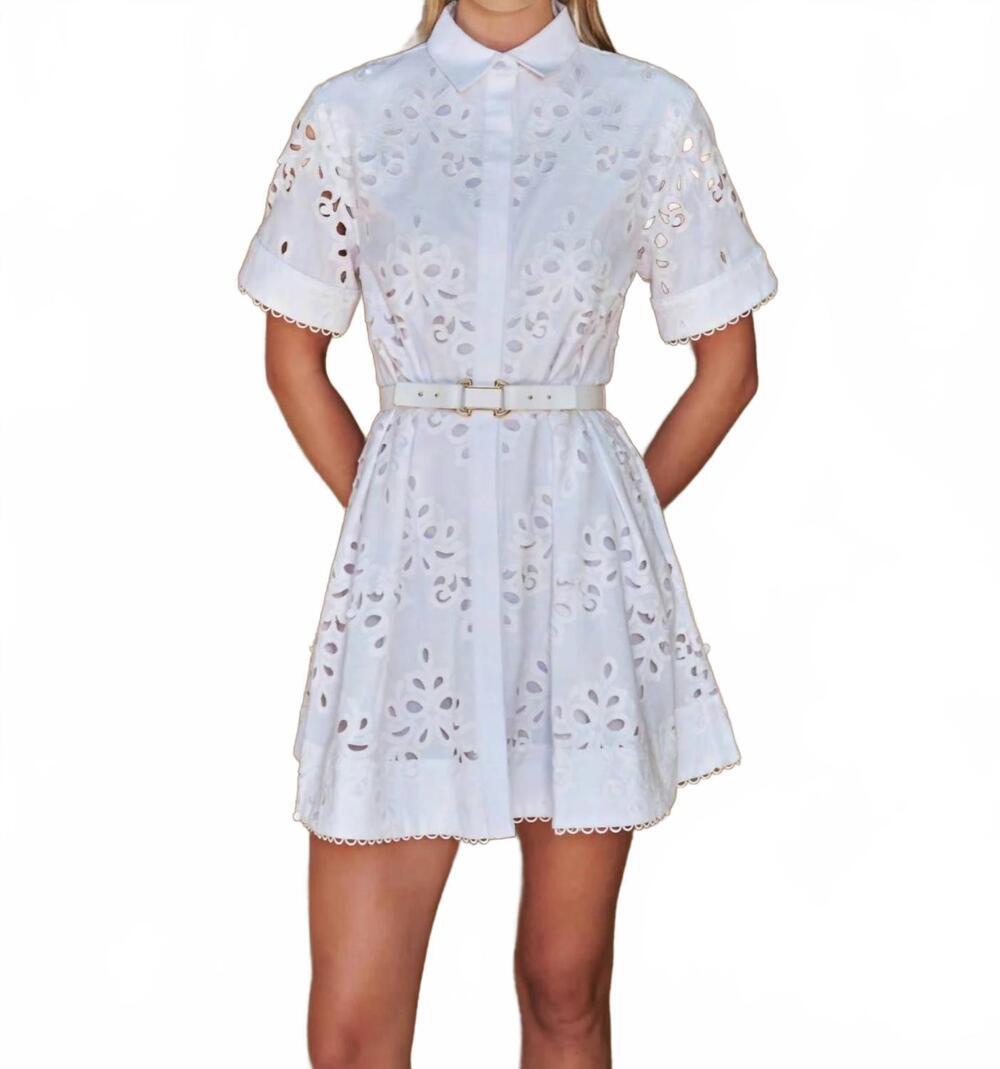 NEW REBECCA VALLANCE artesan mini dress in white